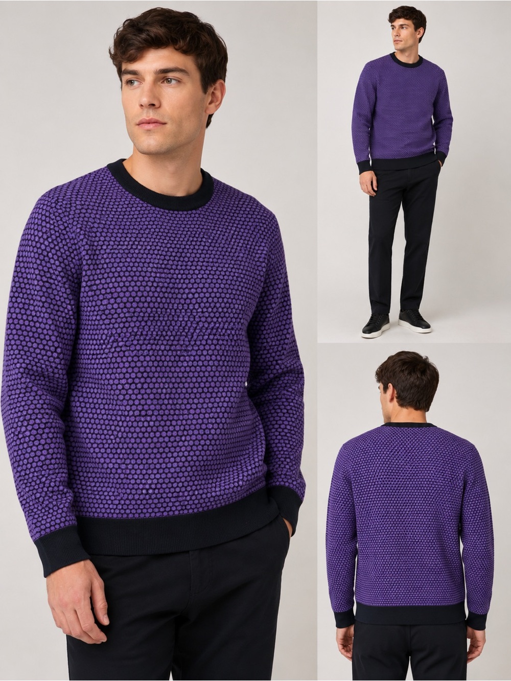 Redvanly Thaxter Merino Wool Crewneck Sweater in Loganberry